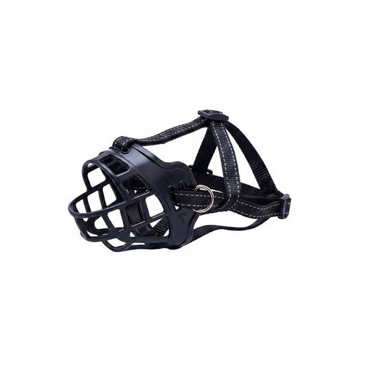 Black dog muzzle on a white background
