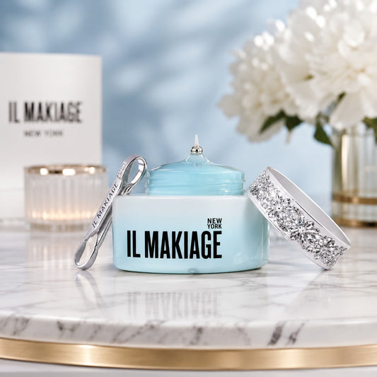 IL MAKIAGE Beauty Cream Jar – Light Blue Luxury Makeup & Skincare Gift Set