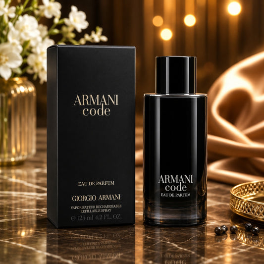 Giorgio Armani Code Eau de Parfum for Men 4.2 oz / 125 ml – Refillable Spray